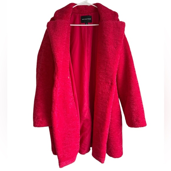 Who What Wear Pink Long Sleeve Teddy Jacket Size Large - Picture 4 of 8